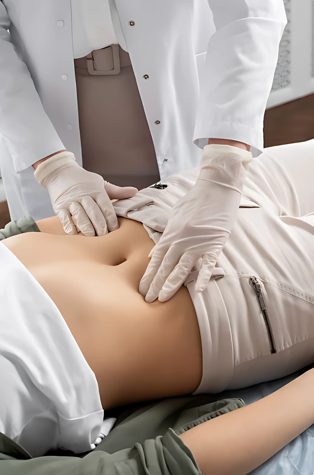 Profesional de la salud examinando a una paciente